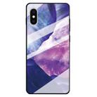 For iPhone XS / X Marble Pattern Glass Protective Case(Rock Purple) - 1