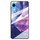 For iPhone XR Marble Pattern Glass Protective Case(Rock Purple) - 1