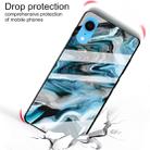 For iPhone XR Marble Pattern Glass Protective Case(Ink Blue) - 4