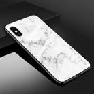 For iPhone XS Max Marble Pattern Glass Protective Case(White) - 2