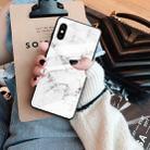 For iPhone XS Max Marble Pattern Glass Protective Case(White) - 5