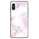 For iPhone XS Max Marble Pattern Glass Protective Case(Pink) - 1