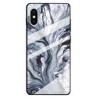For iPhone XS Max Marble Pattern Glass Protective Case(Ink Black) - 1