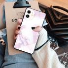 For iPhone 11 Marble Pattern Glass Protective Case(Pink) - 5
