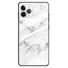 For iPhone 11 Pro Max Marble Pattern Glass Protective Case(White) - 1