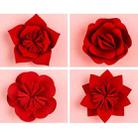 Lotus Creative Paper Cutting Shooting Props Flowers Papercut Jewelry Cosmetics Background Photo Photography Props(Red) - 2