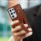 For Samsung Galaxy S21 Ultra 5G Crazy Horse Texture Shockproof TPU + PU Leather Case with Card Slot & Wrist Strap Holder(Brown) - 2