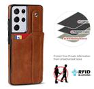For Samsung Galaxy S21 Ultra 5G Crazy Horse Texture Shockproof TPU + PU Leather Case with Card Slot & Wrist Strap Holder(Brown) - 6