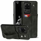 For Samsung Galaxy S20 Ultra Crazy Horse Texture Shockproof TPU + PU Leather Case with Card Slot & Wrist Strap Holder(Emerald Green) - 1