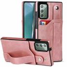 For Samsung Galaxy Note20 Crazy Horse Texture Shockproof TPU + PU Leather Case with Card Slot & Wrist Strap Holder(Rose Gold) - 1