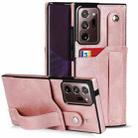 For Samsung Galaxy Note20 Ultra Crazy Horse Texture Shockproof TPU + PU Leather Case with Card Slot & Wrist Strap Holder(Rose Gold) - 1