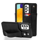 For Samsung Galaxy A52 5G / 4G Crazy Horse Texture Shockproof TPU + PU Leather Case with Card Slot & Wrist Strap Holder(Black) - 1