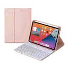 HY006 Round Keys Detachable Bluetooth Keyboard Leather Tablet Case with Holder for iPad mini 6(Pink) - 1