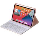 HY006 Round Keys Detachable Bluetooth Keyboard Leather Tablet Case with Holder for iPad mini 6(Pink) - 2
