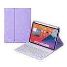 HY006 Round Keys Detachable Bluetooth Keyboard Leather Tablet Case with Holder for iPad mini 6(Light Purple) - 1