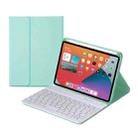 HY006 Round Keys Detachable Bluetooth Keyboard Leather Tablet Case with Holder for iPad mini 6(Mint Green) - 1