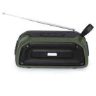 New Rixing NR-906FM TWS Waterproof Bluetooth Speaker Support Hands-free Call / FM with Handle & Antenna(Army Green) - 1