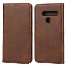 For LG G8 ThinQ Calf Texture Magnetic Horizontal Flip Leather Case with Holder & Card Slots & Wallet(Brown) - 1