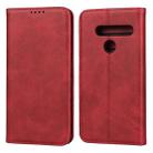 For LG G8 ThinQ Calf Texture Magnetic Horizontal Flip Leather Case with Holder & Card Slots & Wallet(Red) - 1