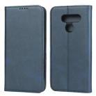 For LG K50 Calf Texture Magnetic Horizontal Flip Leather Case with Holder & Card Slots & Wallet(Blue) - 1