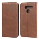 For LG K50 Calf Texture Magnetic Horizontal Flip Leather Case with Holder & Card Slots & Wallet(Brown) - 1