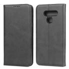 For LG K50 Calf Texture Magnetic Horizontal Flip Leather Case with Holder & Card Slots & Wallet(Black) - 1