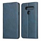 For LG V40 ThinQ Calf Texture Magnetic Horizontal Flip Leather Case with Holder & Card Slots & Wallet(Blue) - 1