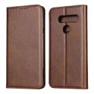 For LG V40 ThinQ Calf Texture Magnetic Horizontal Flip Leather Case with Holder & Card Slots & Wallet(Brown) - 1