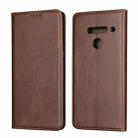 For LG V50 ThinQ Calf Texture Magnetic Horizontal Flip Leather Case with Holder & Card Slots & Wallet(Brown) - 1