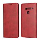 For LG V50 ThinQ Calf Texture Magnetic Horizontal Flip Leather Case with Holder & Card Slots & Wallet(Red) - 1