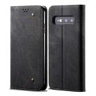 For Galaxy S10e Denim Texture Casual Style Horizontal Flip Leather Case with Holder & Card Slots & Wallet(Black) - 1