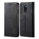 For Xiaomi Redmi 8 Denim Texture Casual Style Horizontal Flip Leather Case with Holder & Card Slots & Wallet(Black) - 1