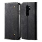 For Xiaomi Redmi Note 8 Pro Denim Texture Casual Style Horizontal Flip Leather Case with Holder & Card Slots & Wallet(Black) - 1