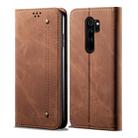 For Xiaomi Redmi Note 8 Pro Denim Texture Casual Style Horizontal Flip Leather Case with Holder & Card Slots & Wallet(Brown) - 1