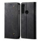 For Xiaomi Redmi Note 8 Denim Texture Casual Style Horizontal Flip Leather Case with Holder & Card Slots & Wallet(Black) - 1