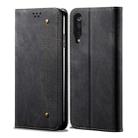 For Xiaomi Mi 9 Pro Denim Texture Casual Style Horizontal Flip Leather Case with Holder & Card Slots & Wallet(Black) - 1
