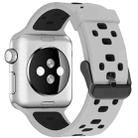 Square Hole Two-color Silicone Buckle Strap Watch Band For Apple Watch Series 9&8&7 41mm / SE 3&SE 2&6&SE&5&4 40mm / 3&2&1 38mm(White + Black) - 2