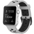 Square Hole Two-color Silicone Buckle Strap Watch Band For Apple Watch Series 9&8&7 41mm / SE 3&SE 2&6&SE&5&4 40mm / 3&2&1 38mm(White + Black) - 4