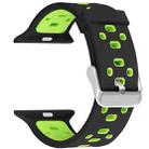 Square Hole Two-color Silicone Buckle Strap Watch Band For Apple Watch Ultra 49mm / Series 8&7 45mm / SE 2&6&SE&5&4 44mm / 3&2&1 42mm(Black + Green) - 1