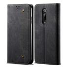 For Xiaomi Mi 9T / Redmi K20 Denim Texture Casual Style Horizontal Flip Leather Case with Holder & Card Slots & Wallet(Black) - 1