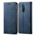 For Xiaomi Mi 9T / Redmi K20 Denim Texture Casual Style Horizontal Flip Leather Case with Holder & Card Slots & Wallet(Blue) - 1