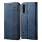 For Xiaomi Mi CC9 / Mi 9 Lite Denim Texture Casual Style Horizontal Flip Leather Case with Holder & Card Slots & Wallet(Blue) - 1