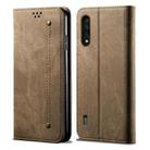 For Xiaomi Mi CC9 / Mi 9 Lite Denim Texture Casual Style Horizontal Flip Leather Case with Holder & Card Slots & Wallet(Khaki) - 1