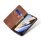 For OnePlus 7T Denim Texture Casual Style Horizontal Flip Leather Case with Holder & Card Slots & Wallet(Brown) - 5