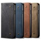 For OnePlus 7T Denim Texture Casual Style Horizontal Flip Leather Case with Holder & Card Slots & Wallet(Brown) - 7