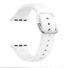 Single-color Silicone Buckle Strap Watch Band For Apple Watch Series 8&7 41mm / SE 2&6&SE&5&4 40mm / 3&2&1 38mm(White) - 1