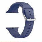 Single-color Silicone Buckle Strap Watch Band For Apple Watch Series 8&7 41mm / SE 2&6&SE&5&4 40mm / 3&2&1 38mm(Navy Blue) - 1