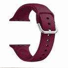 Single-color Silicone Buckle Strap Watch Band For Apple Watch Series 9&8&7 41mm / SE 3&SE 2&6&SE&5&4 40mm / 3&2&1 38mm(Wine Red) - 1