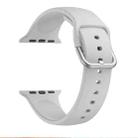 Single-color Silicone Buckle Strap Watch Band For Apple Watch Series 8&7 41mm / SE 2&6&SE&5&4 40mm / 3&2&1 38mm(Light Grey) - 1