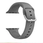 Single-color Silicone Buckle Strap Watch Band For Apple Watch Series 9&8&7 41mm / SE 3&SE 2&6&SE&5&4 40mm / 3&2&1 38mm(Dark Grey) - 1